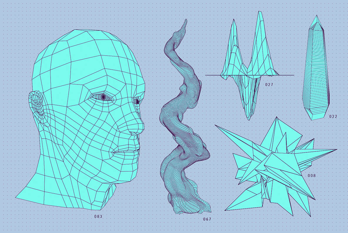200 Vector Wireframe Shapes 39