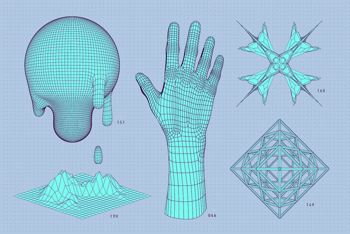 200 Vector Wireframe Shapes 40