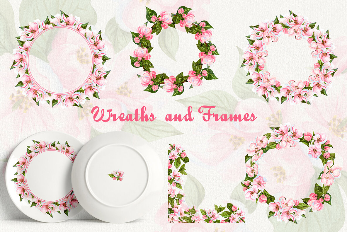 Apple Blossom Watercolor Collection  6