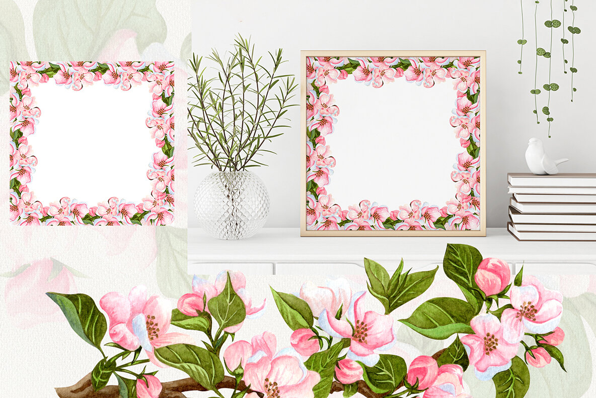 Apple Blossom Watercolor Collection  9