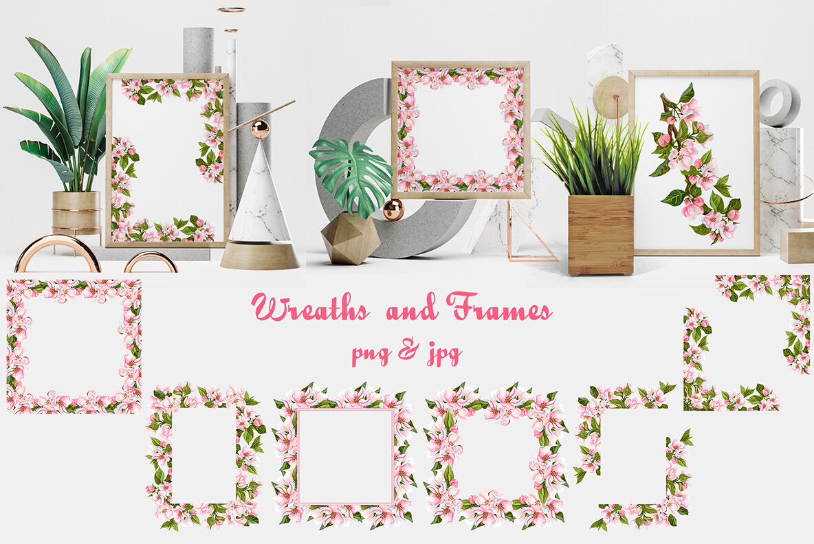 Apple Blossom Watercolor Collection  10
