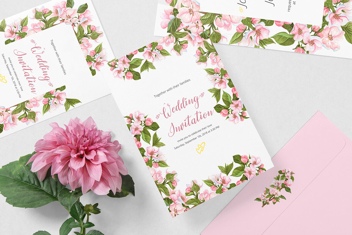 Apple Blossom Watercolor Collection  11