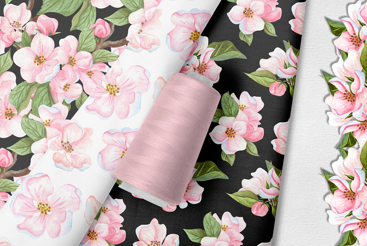 Apple Blossom Watercolor Collection  12