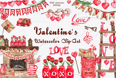 Valentines Watercolor Collection