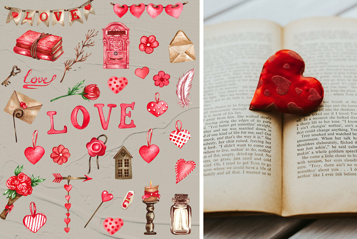 Valentines Watercolor Collection 4