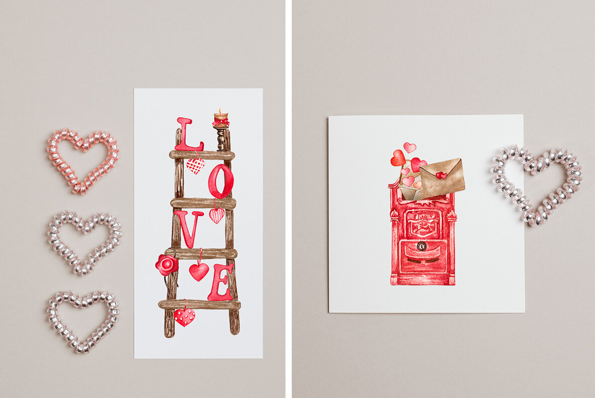 Valentines Watercolor Collection 7