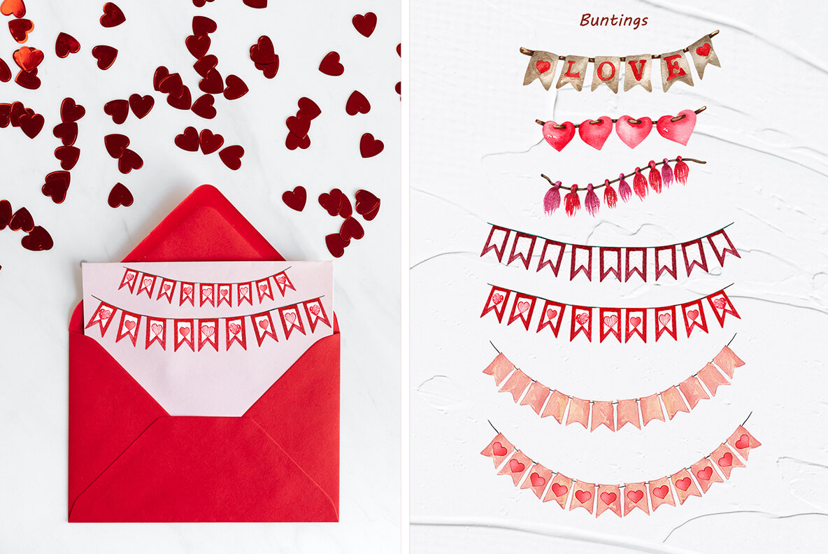 Valentines Watercolor Collection 8