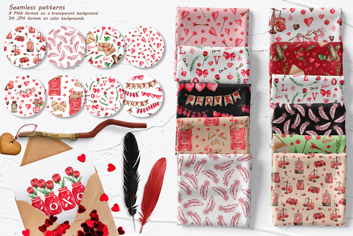 Valentines Watercolor Collection 11