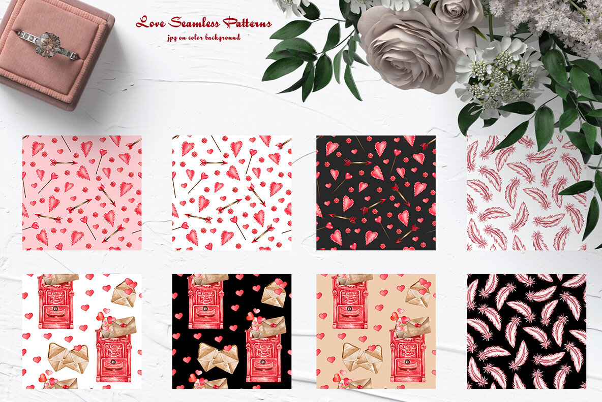 Valentines Watercolor Collection 12