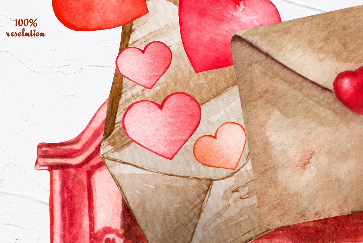 Valentines Watercolor Collection 18