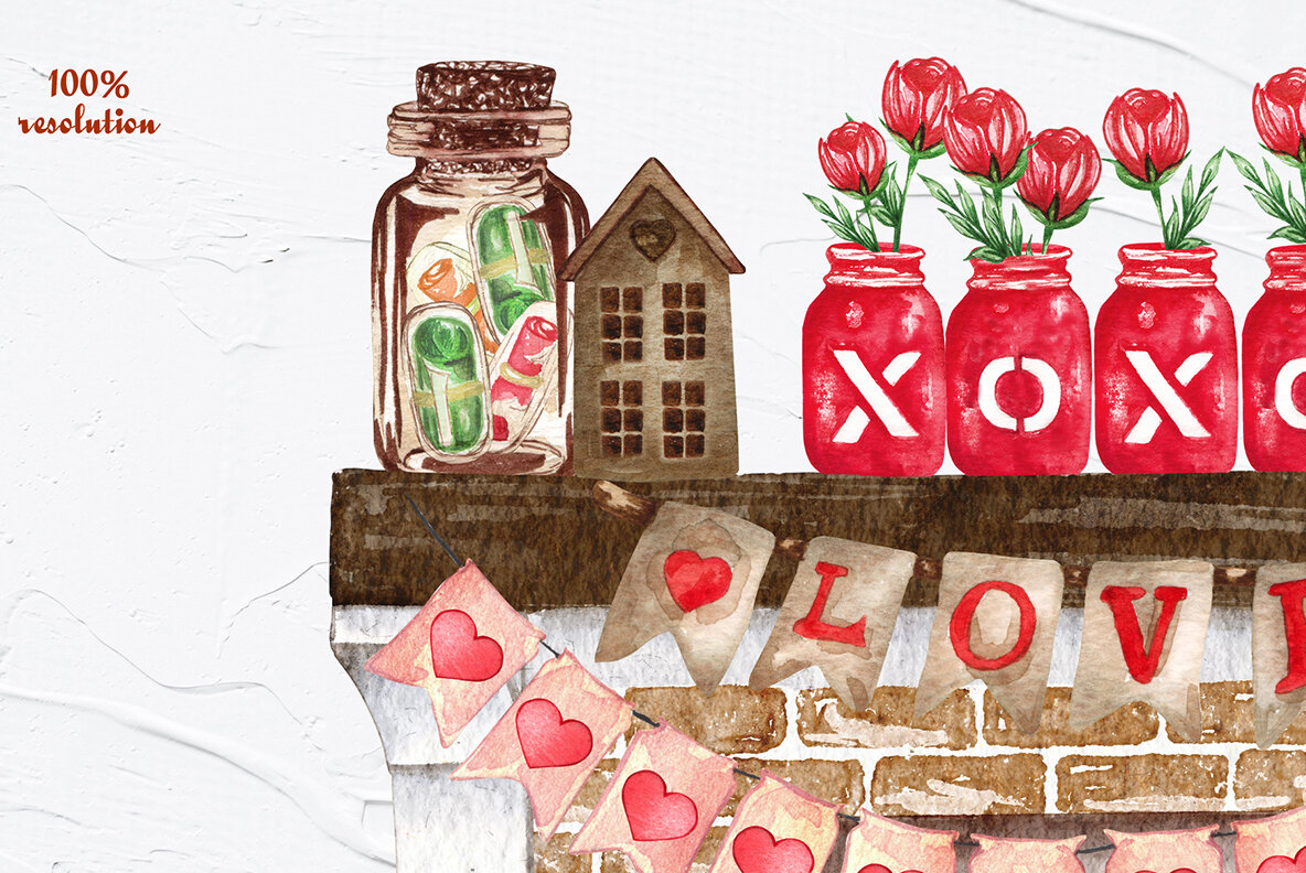 Valentines Watercolor Collection 19