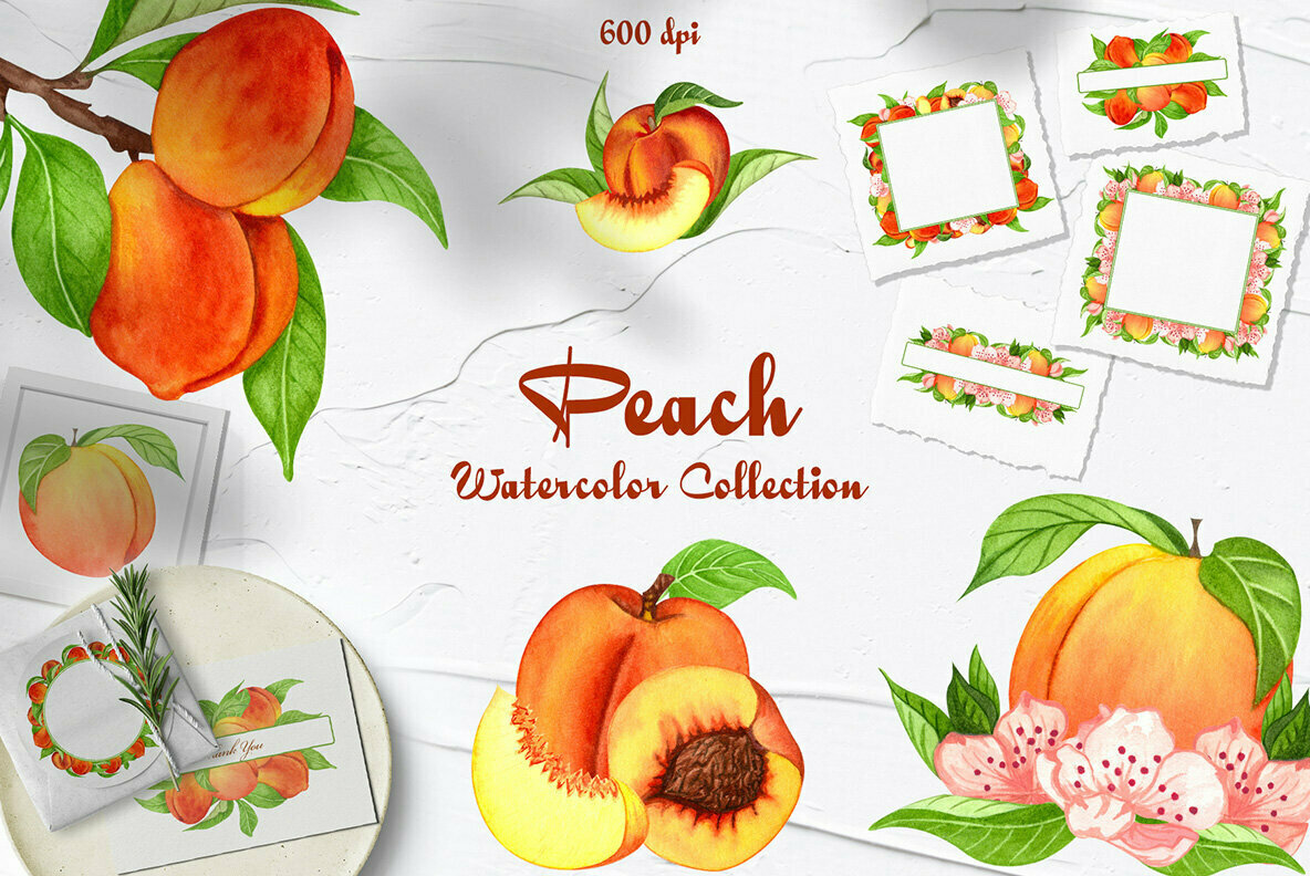 Peach Watercolor Set 1