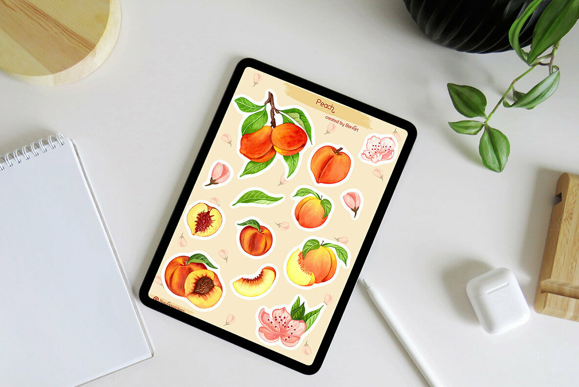 Peach Watercolor Set 4