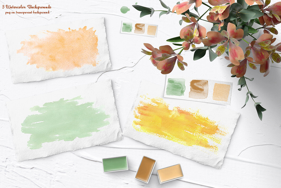 Peach Watercolor Set 12