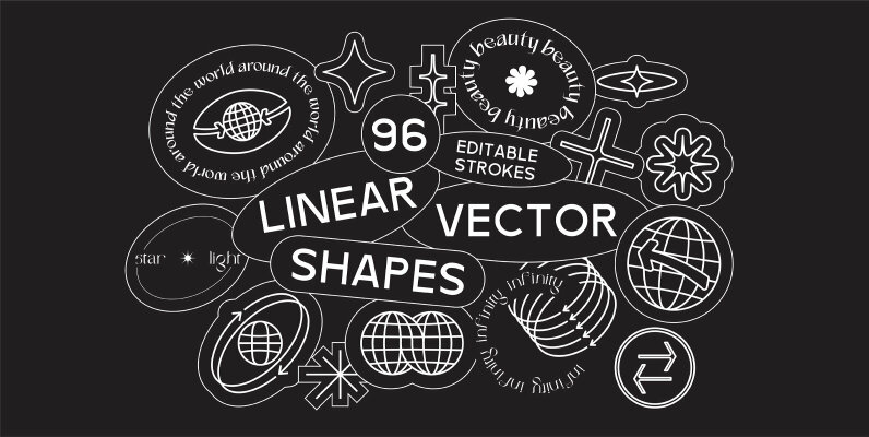 96 Linear Vector Shapes