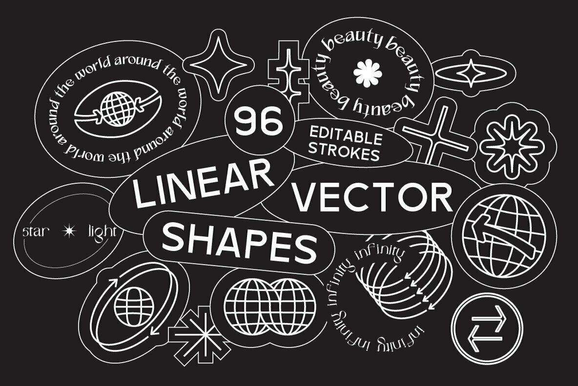 96 Linear Vector Shapes 1