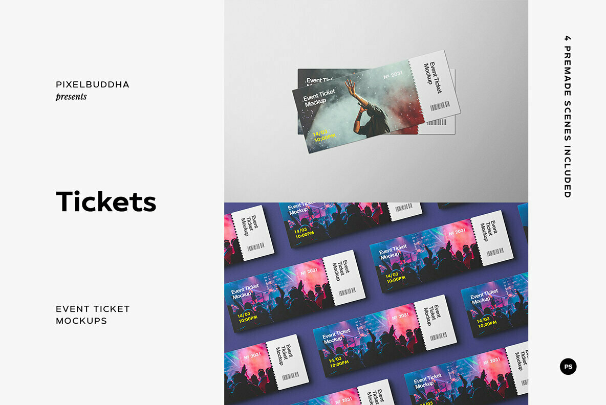 Event Tickets Mockup Set 1