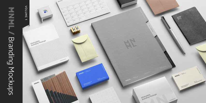 MNML Stationery Branding Mockups Vol  1