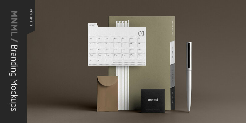 MNML Stationery Branding Mockups Vol  3
