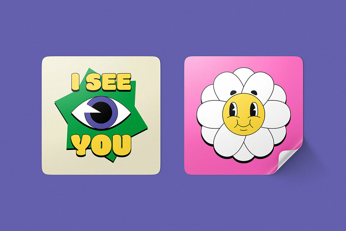 Vinyl Stickers Mockup Bundle 4