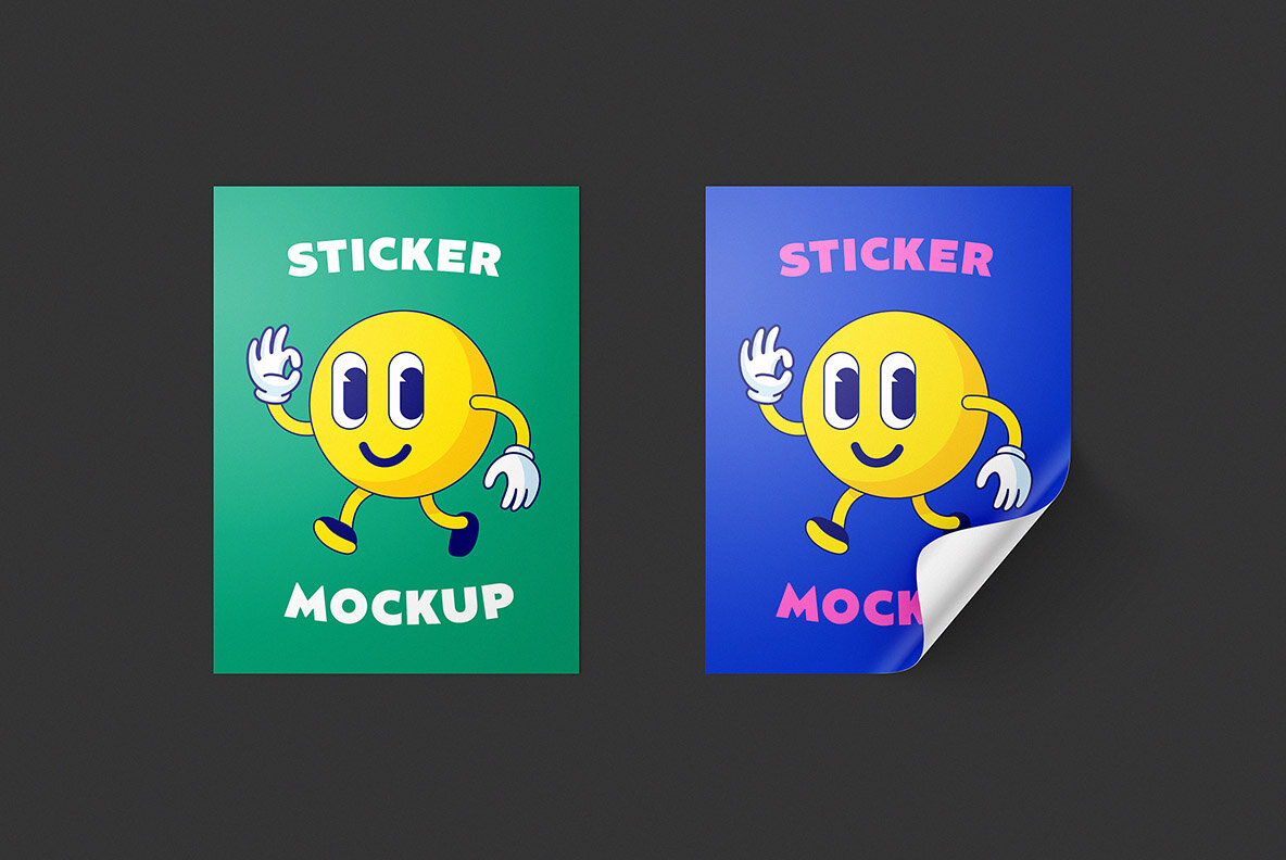 Vinyl Stickers Mockup Bundle 6
