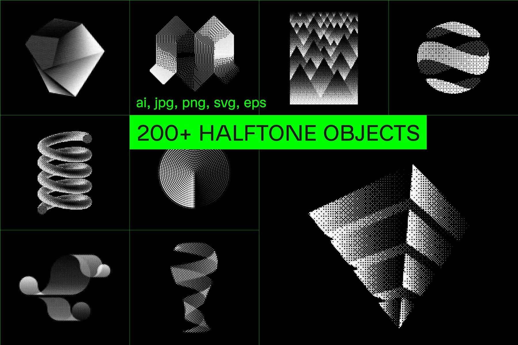 200  Abstract Halftone Elements 1