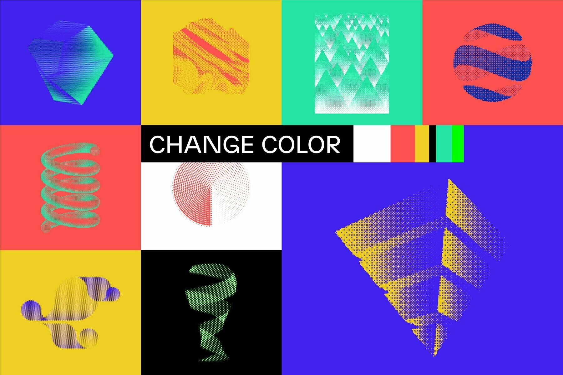 200  Abstract Halftone Elements 2