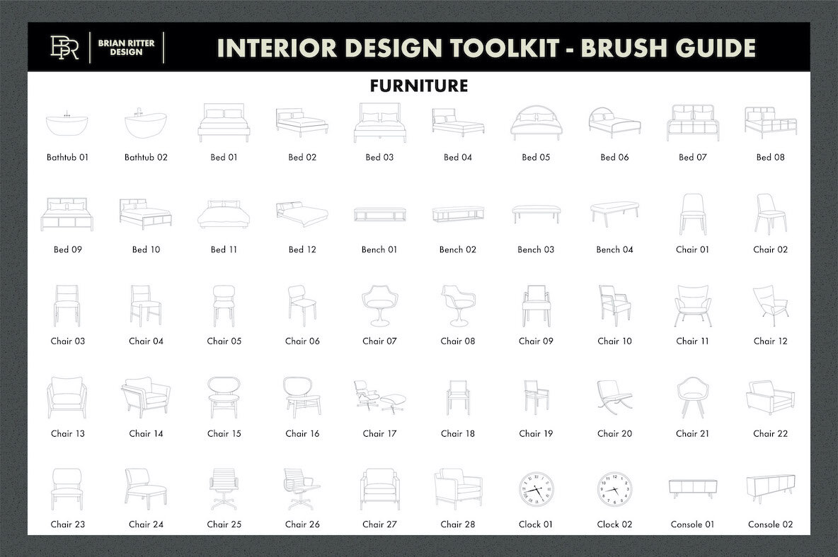 Interior Design Toolkit for Procreate 8
