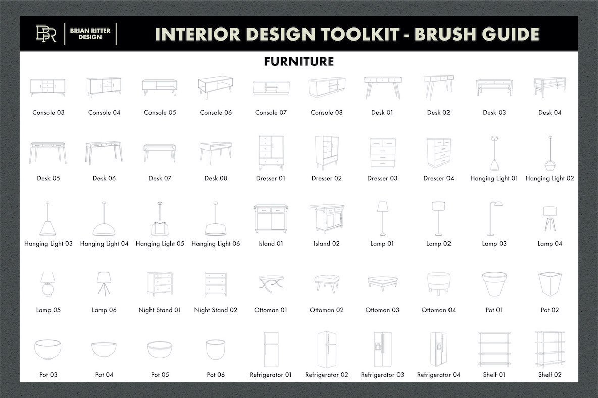 Interior Design Toolkit for Procreate 9
