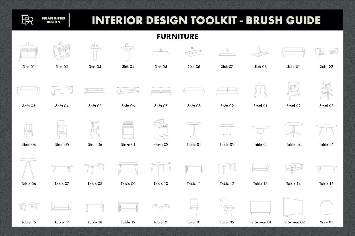 Interior Design Toolkit for Procreate 10