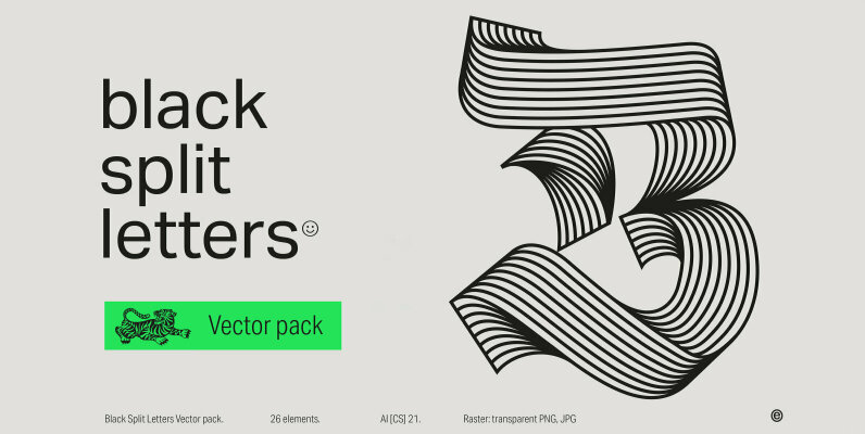 Black Split Letters