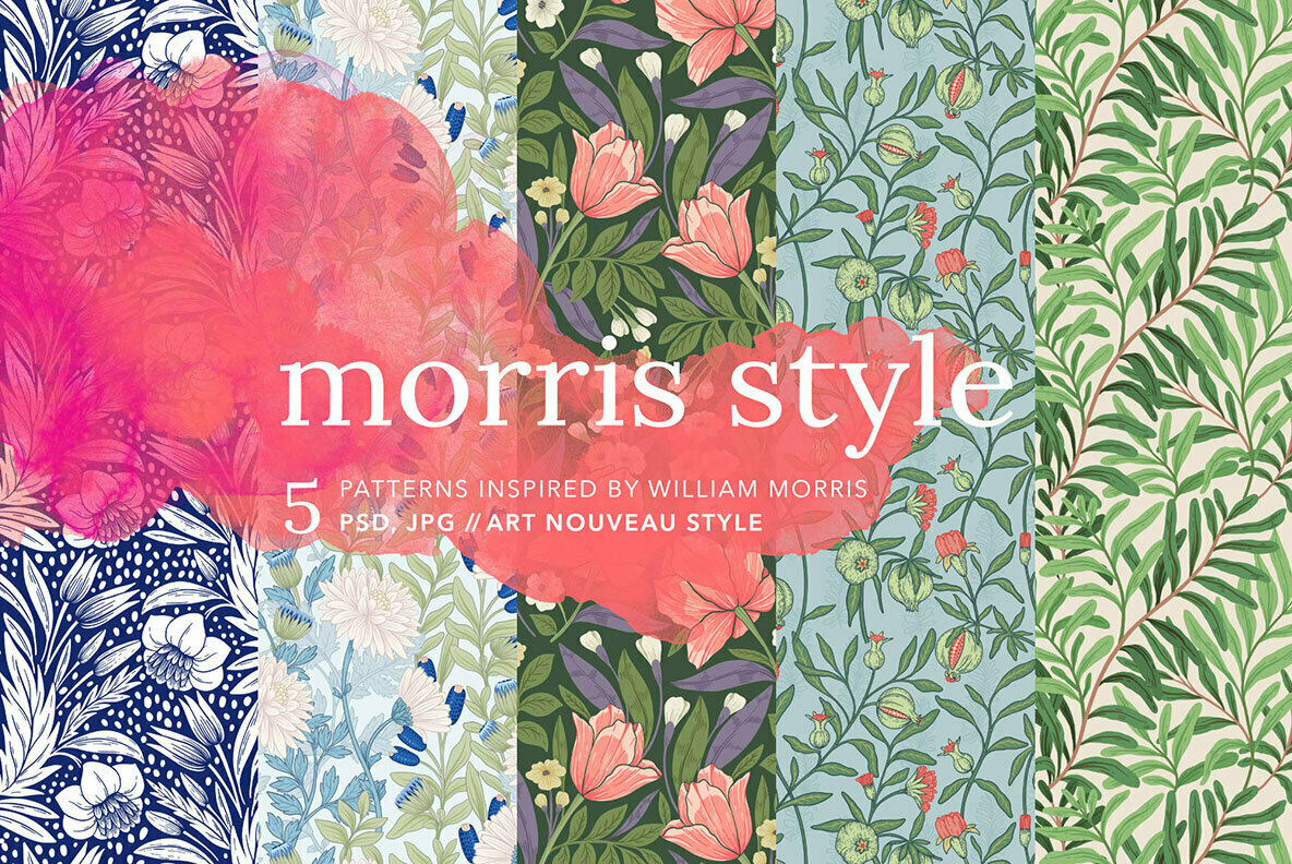 William Morris Style Patterns Set 1
