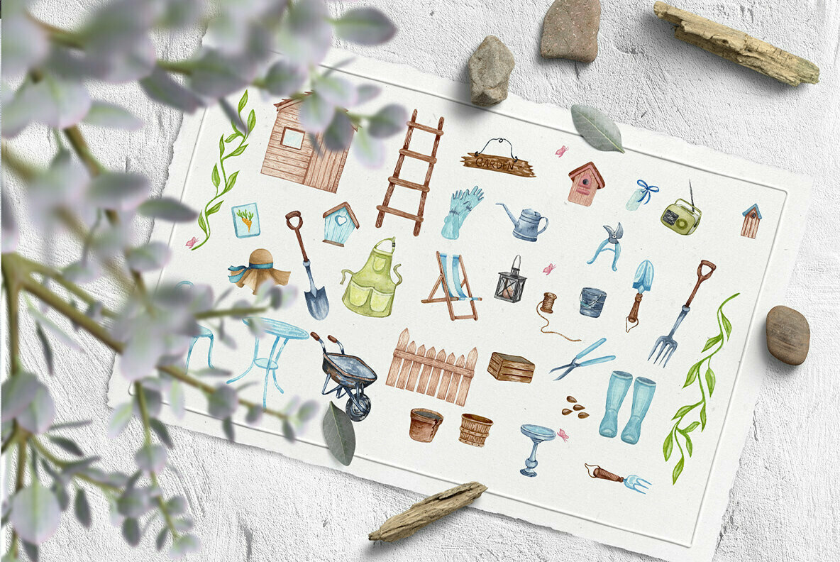 Gardening Watercolor Collection 2