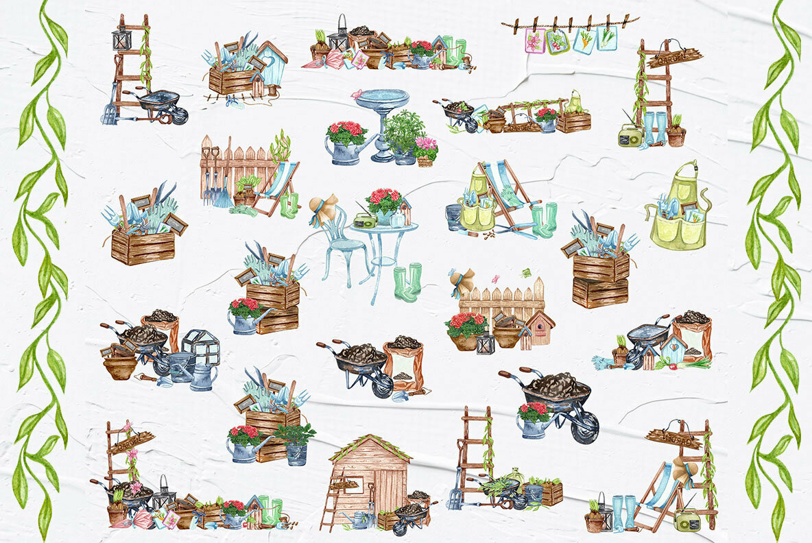 Gardening Watercolor Collection 5