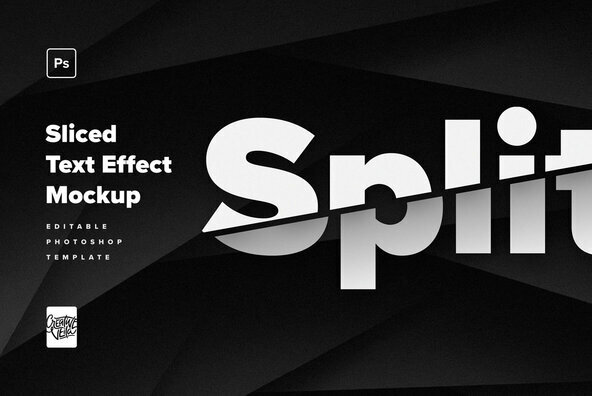 Split - Sliced Text Effect Mockup Graphics - YouWorkForThem