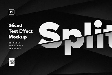 Split   Sliced Text Effect Mockup