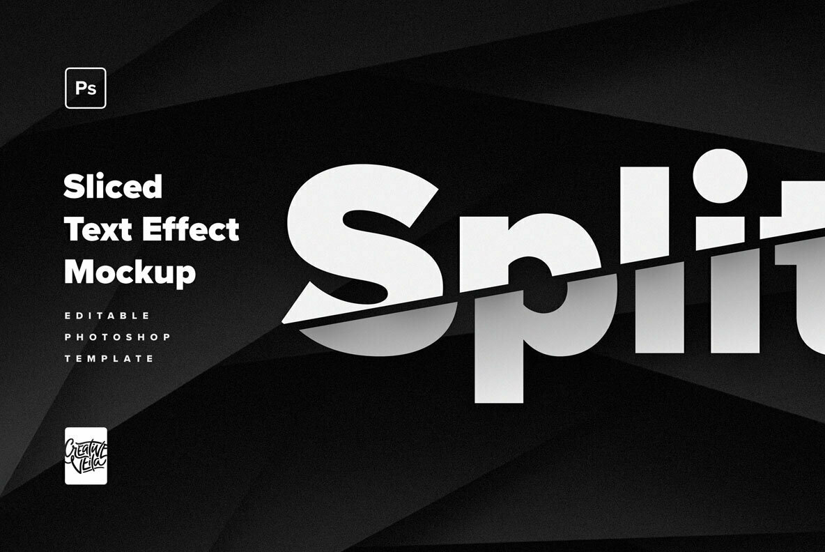Split   Sliced Text Effect Mockup 1