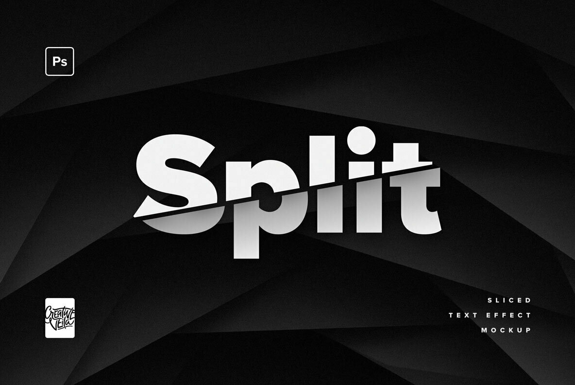 Split   Sliced Text Effect Mockup 3