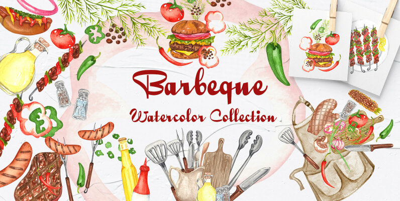 Barbeque Watercolor Collection