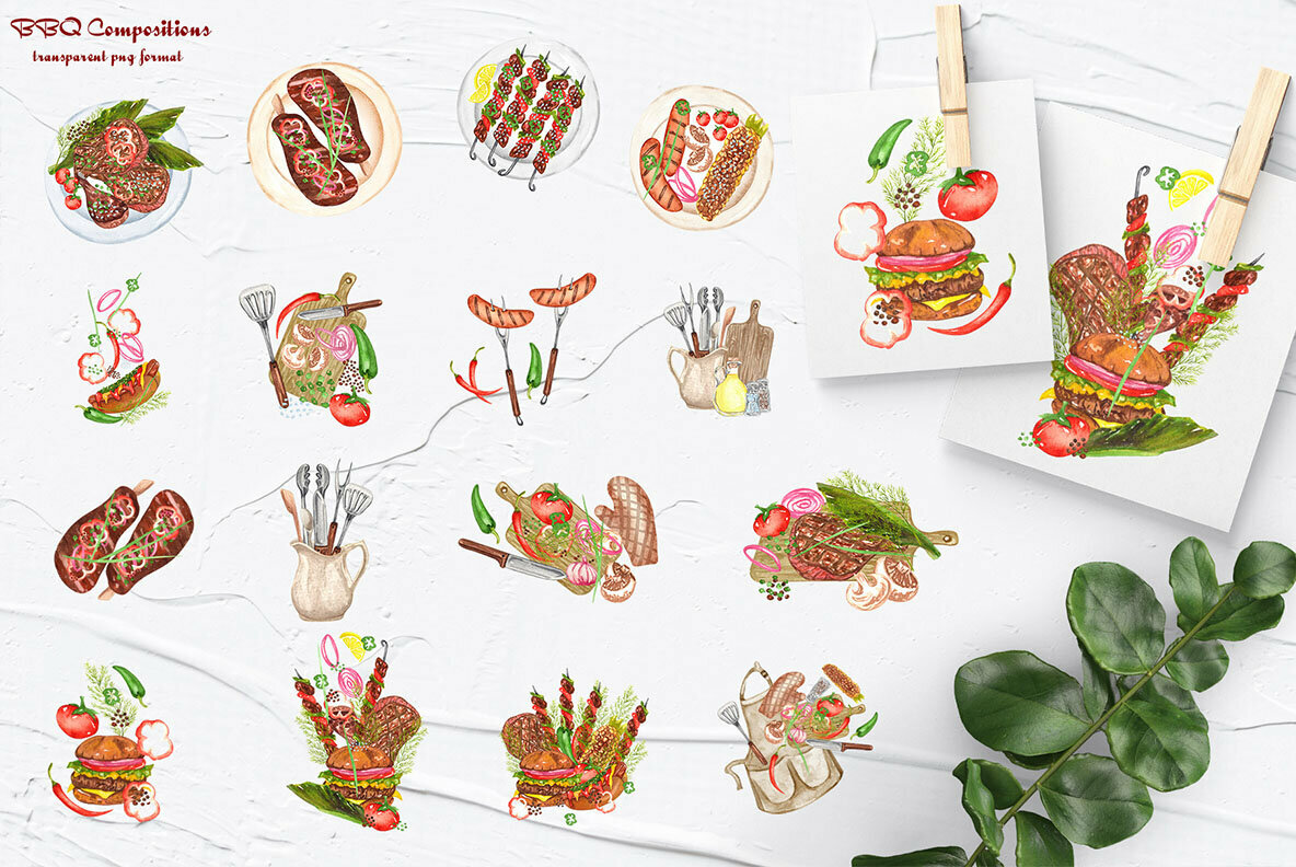 Barbeque Watercolor Collection 5