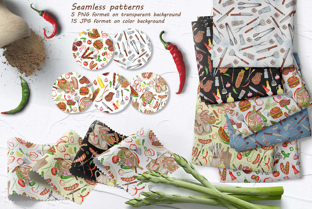 Barbeque Watercolor Collection 9