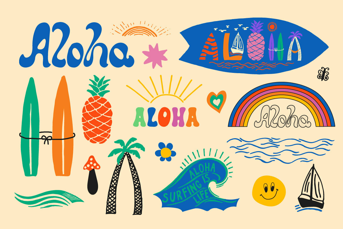 Aloha Cliparts Vibes 70 90s Style 4