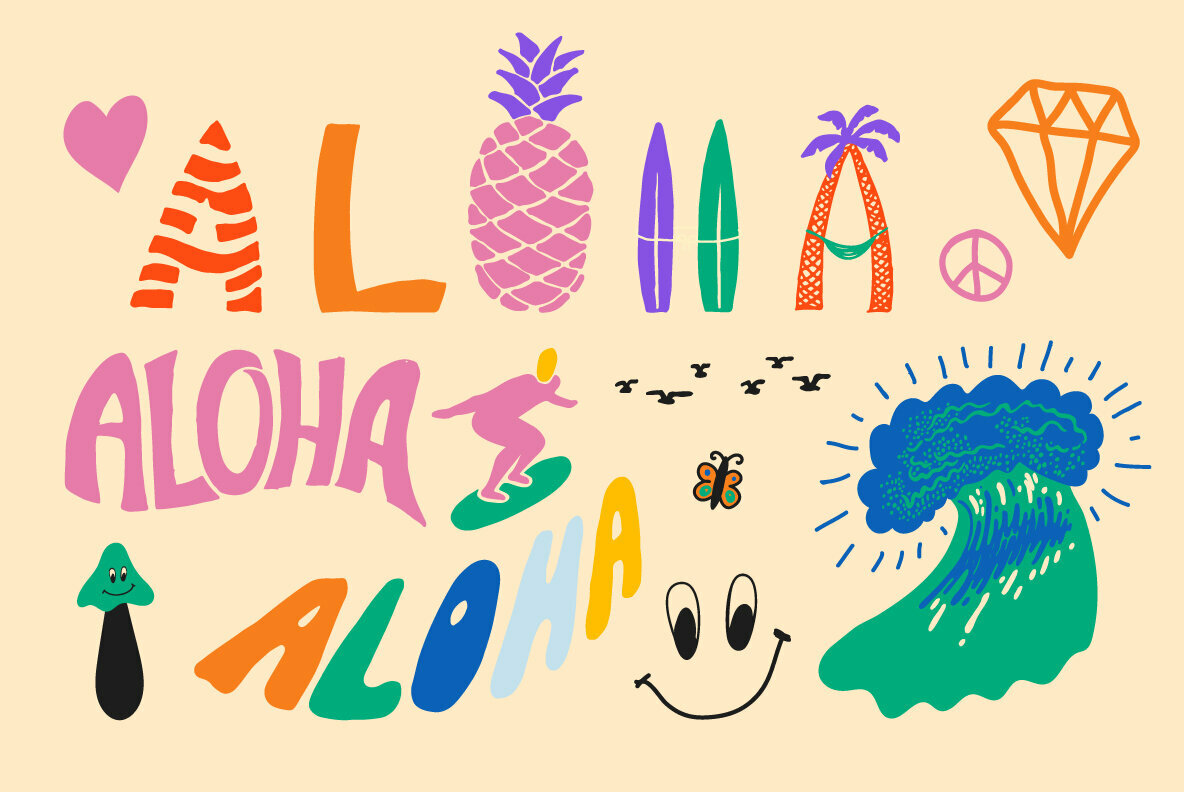 Aloha Cliparts Vibes 70 90s Style 5
