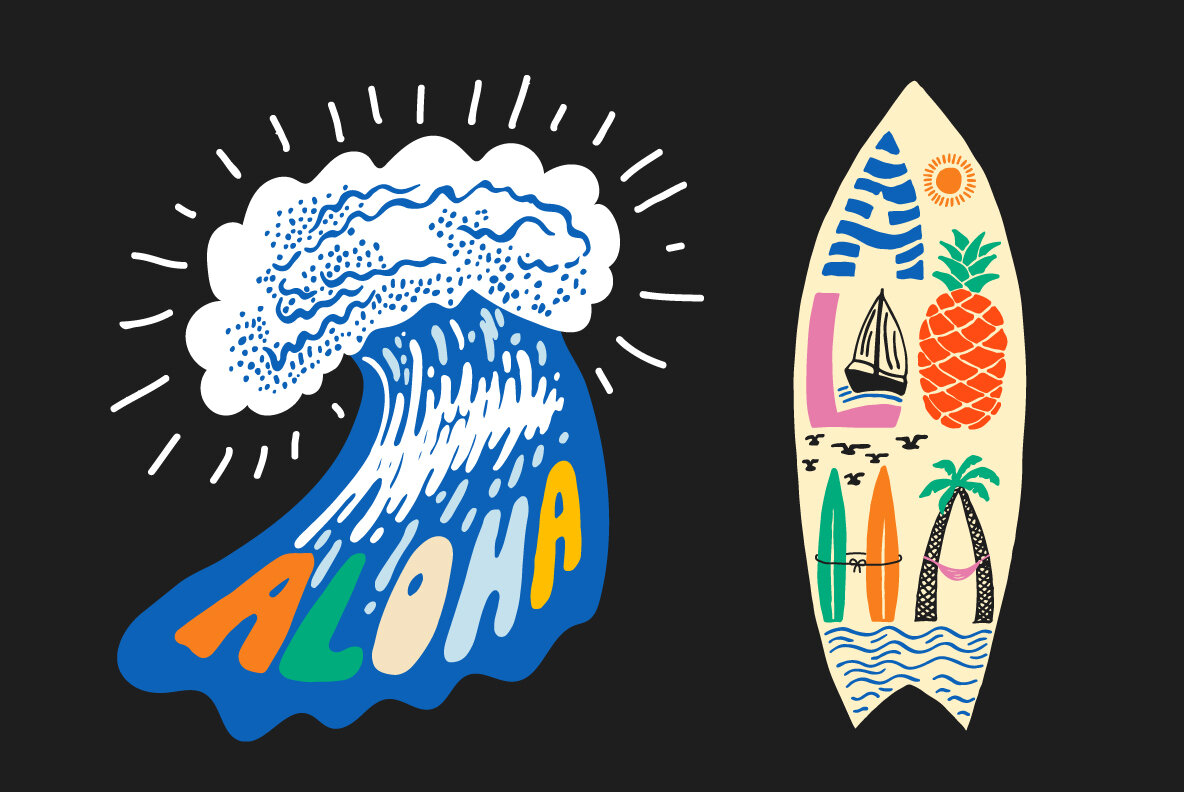 Aloha Cliparts Vibes 70 90s Style 10