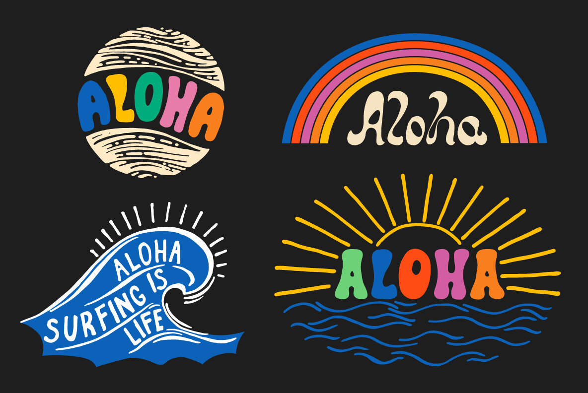 Aloha Cliparts Vibes 70 90s Style 11
