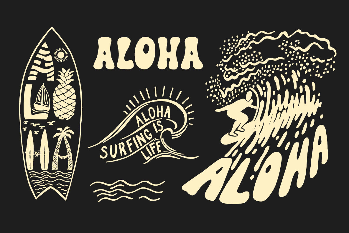 Aloha Cliparts Vibes 70 90s Style 13