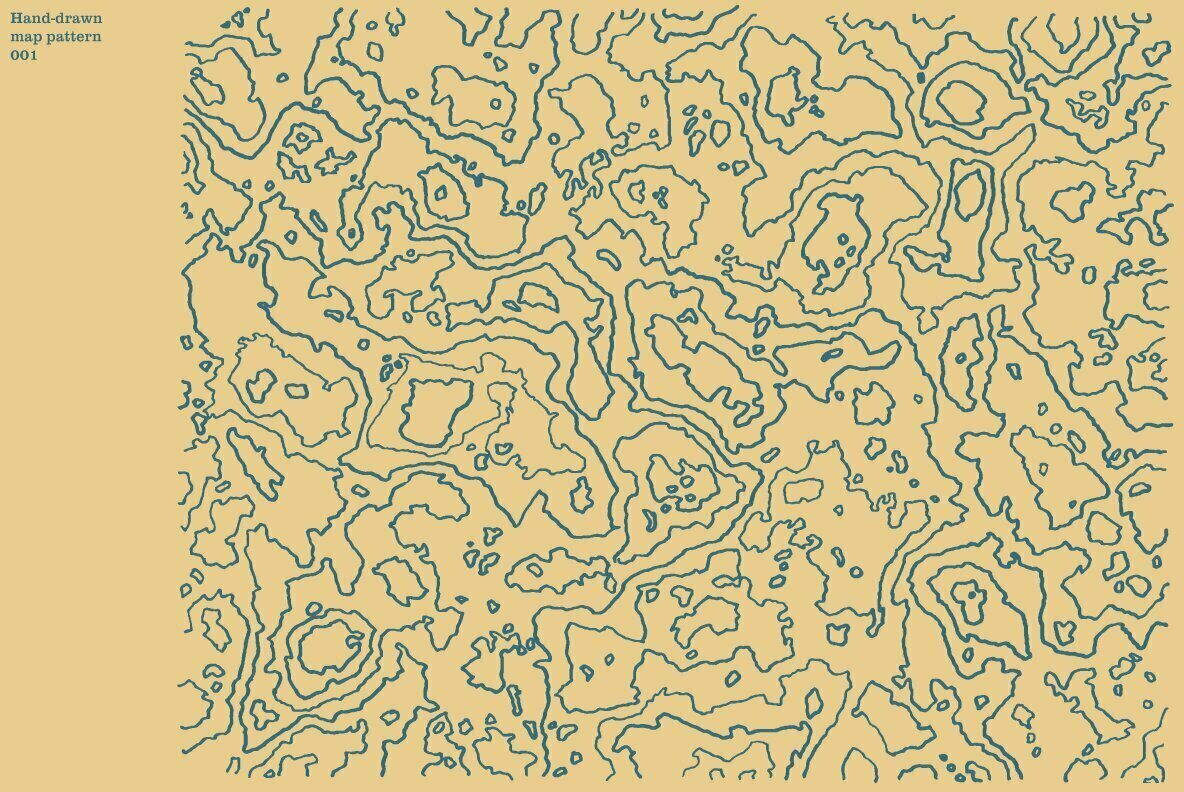 Hand Drawn Vector Map Patterns Volume 01 2