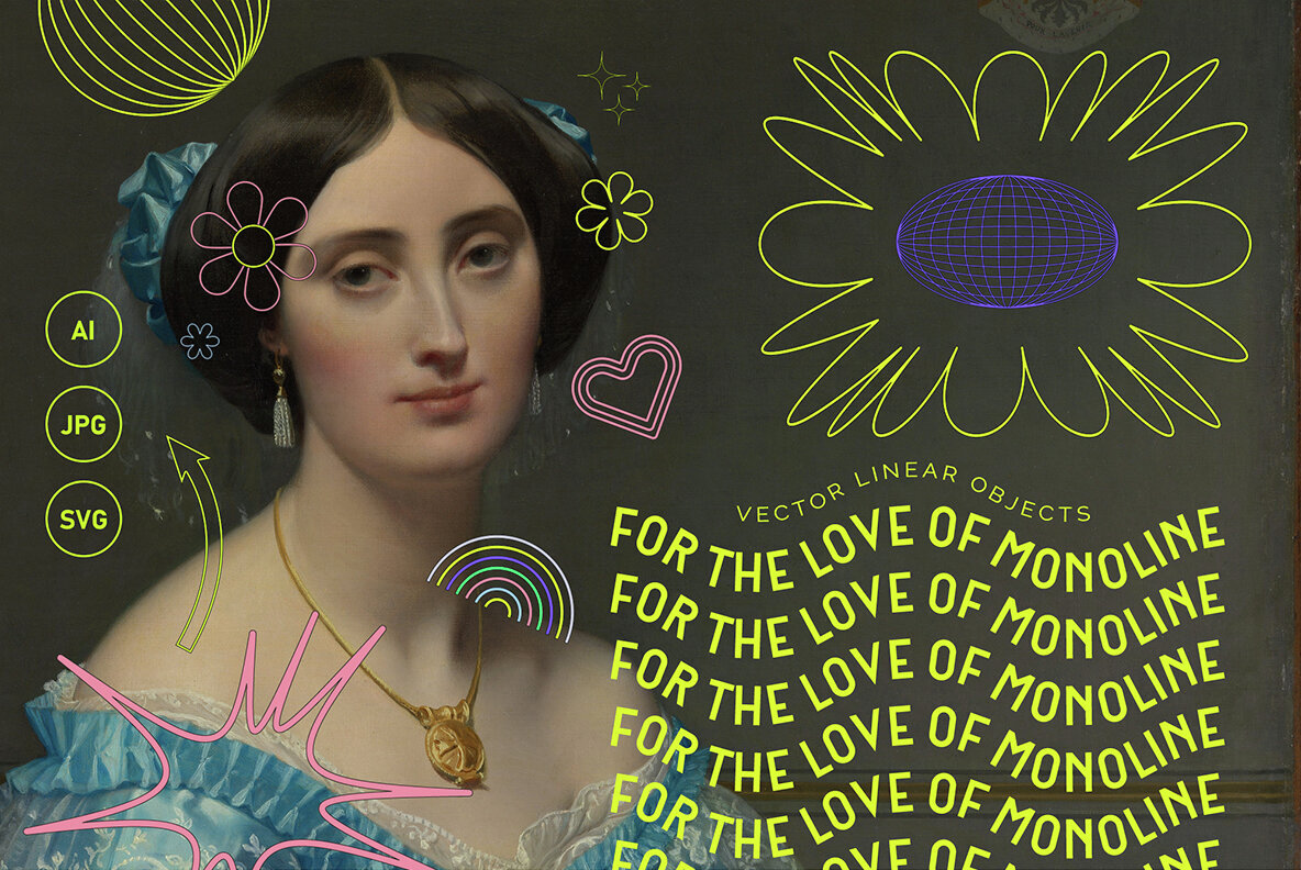 For The Love Of Monoline Vector Set 1