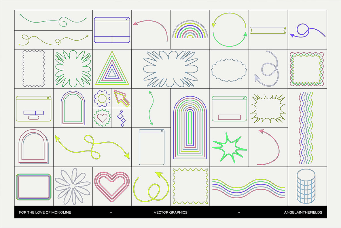 For The Love Of Monoline Vector Set 4