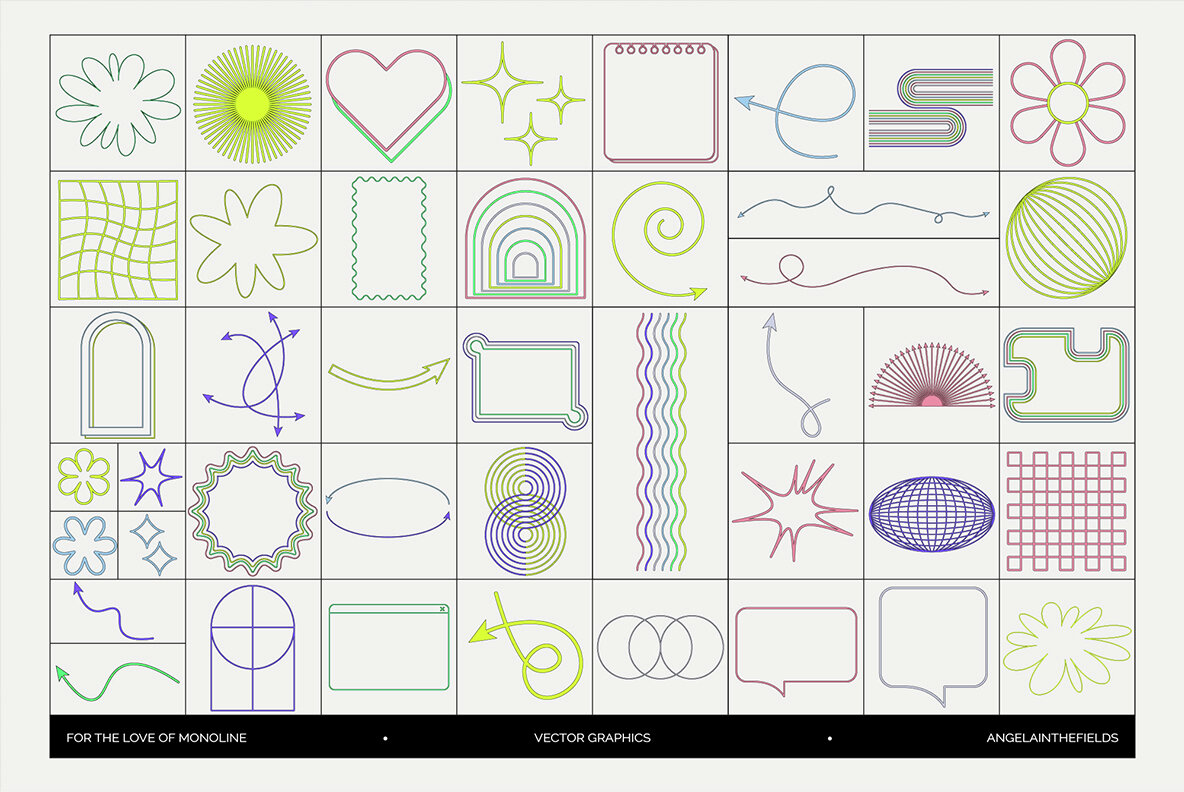 For The Love Of Monoline Vector Set 6